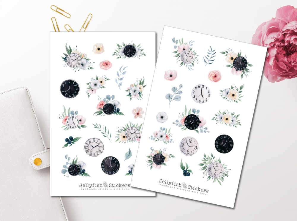 Blumen Zeit Sticker Set